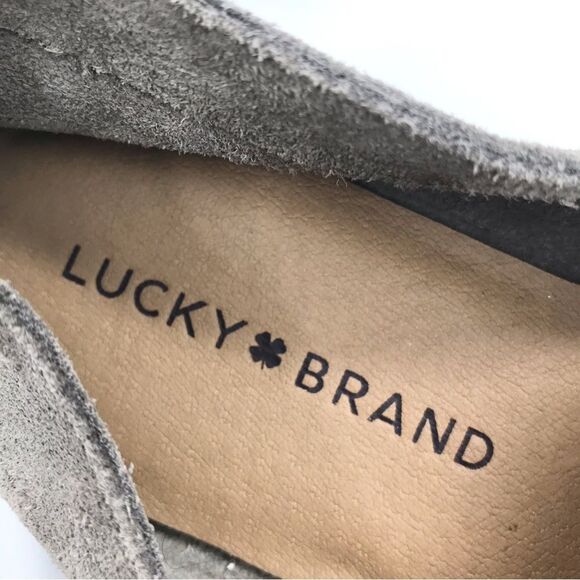 Lucky Charsa II Brand Taupe Soft Suede Leather Slip On Loafer Flats - Picture 11 of 12